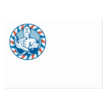 Barber With Clipper Hair Cutter and Scissors Business Cards