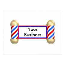 Barbershop scroll postcards