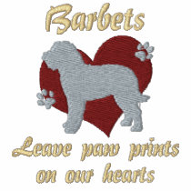Barbets Leave Paw Prints Embroidered Hooded Sweatshirt