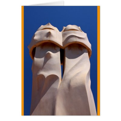 Barcelona, Antoni Gaudi's Chimney Tops Cards by vanpinni