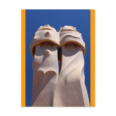 Barcelona, Antoni Gaudi's Chimney Tops Post Cards by vanpinni