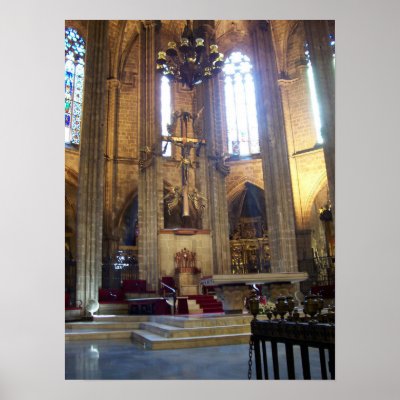 Barcelona Cathedral Poster by aleonard4