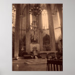 Barcelona Cathedral Sepia Poster