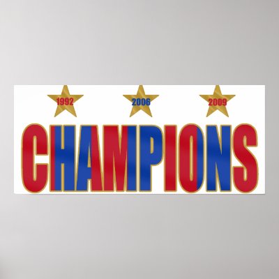 Barcelona Champions of Europe 2009 Futbol Posters by Funkart