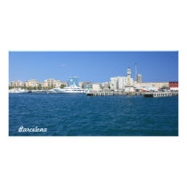 Barcelona port photo card template