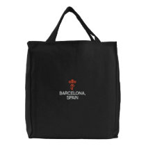BARCELONA, SPAIN  BLACK TOTE CANVAS BAG