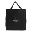 BARCELONA, SPAIN  BLACK TOTE embroidered bags