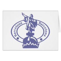 Barcelona Stamp Greeting Card