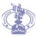 Barcelona Stamp Round Sticker