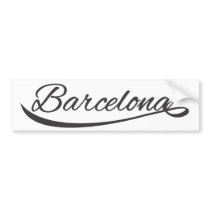 barcelona typographical bumper sticker
