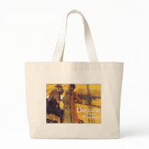 Barcelona Vintage Travel Poster Canvas Bags
