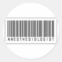Barcode Anaesthesiologist Round Stickers