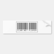Barcode Clarinet Player Bumper Sticker