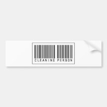 Barcode Cleaning Person Bumper Sticker