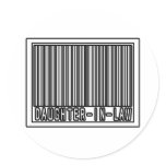 Barcode Daughter-In-Law Round Sticker
