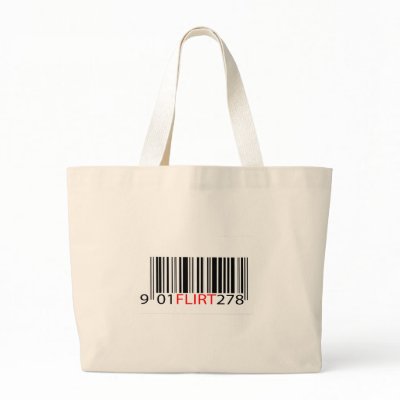 BarCode- Flirt Red Tote Bags by razzledazzlethem