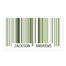 Barcode - Green Business Card Template