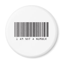 Barcode - I Am Not  A Number Refrigerator Magnets