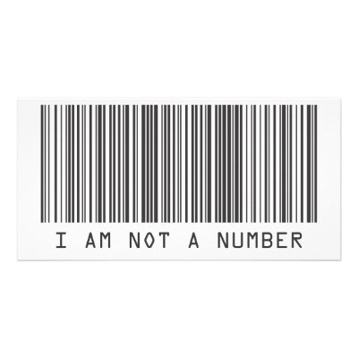 Barcode - I Am Not  A Number Photo Card by iArtPrints