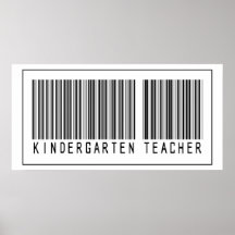 Barcode Kindergarten Teacher Poster