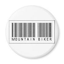 Barcode Mountain Biker Fridge Magnets