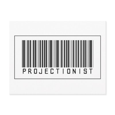 Barcode Projectionist Postcard by crazygoodstuff