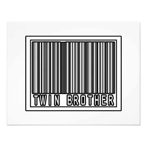 Barcode Twin Brother Personalised Invite