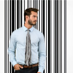 Barcode Vertical Striped Tie (Black and White)