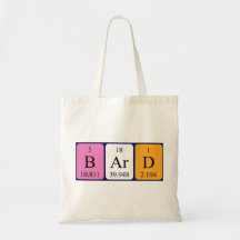 Bard periodic table name tote bag