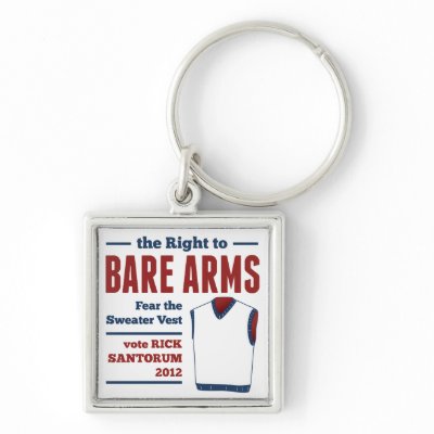 Bare Arms Rick Santorum Sweater Vest 2012 Keychains by AmericanElephant