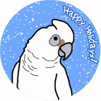 Bare Eyed Cockatoo Holiday Ornament Cut Outs