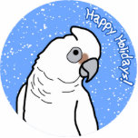 Bare Eyed Cockatoo Holiday Ornament photo sculptures