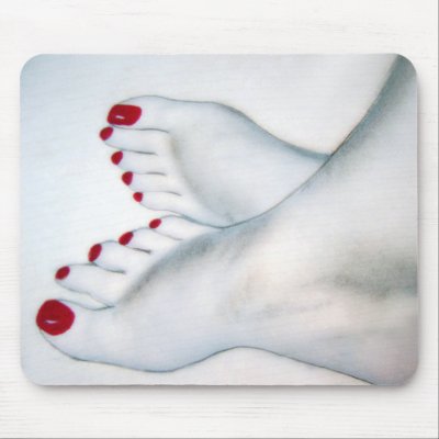 Bare Feet Drawing Foot Fetish Mousepad by uniqueandkinky