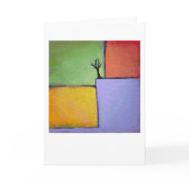Bare tree colourful art all seasons modern paintin