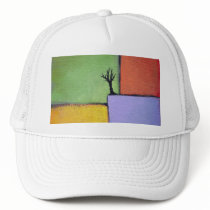 Bare tree colourful art all seasons modern paintin