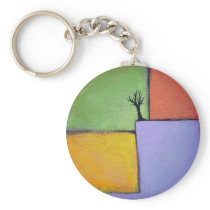 Bare tree colourful art all seasons modern paintin