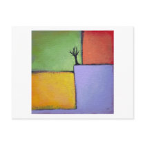 Bare tree colourful art all seasons modern paintin