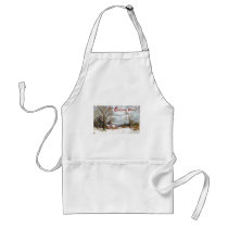Bare Trees and Stormy Skies Vintage Christmas Aprons