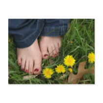 barefeet in the grass postcard