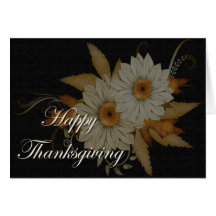 Barely There Fall Flowers :: Happy Thanksgiving Greeting Card