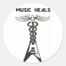 BargasArtworks Music Heals Flying V Logo Sticker