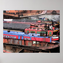 Barges with Chap Poster