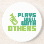 Baritone Plays Well Drink Coasters