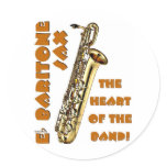 Baritone Sax Round Stickers