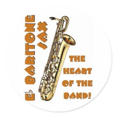 Baritone Sax Round Stickers by MarchingBand