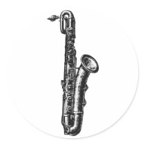 Baritone Saxophone Round Sticker