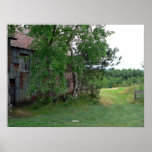 Barn and Path Poster