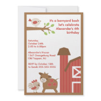 Barn Animal Fun Birthday Party Personalised Invitations