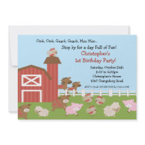 Barn Animal Fun Birthday Party Custom Invites
