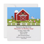 Barn Animals Fun 1st Birthday Custom Invitations